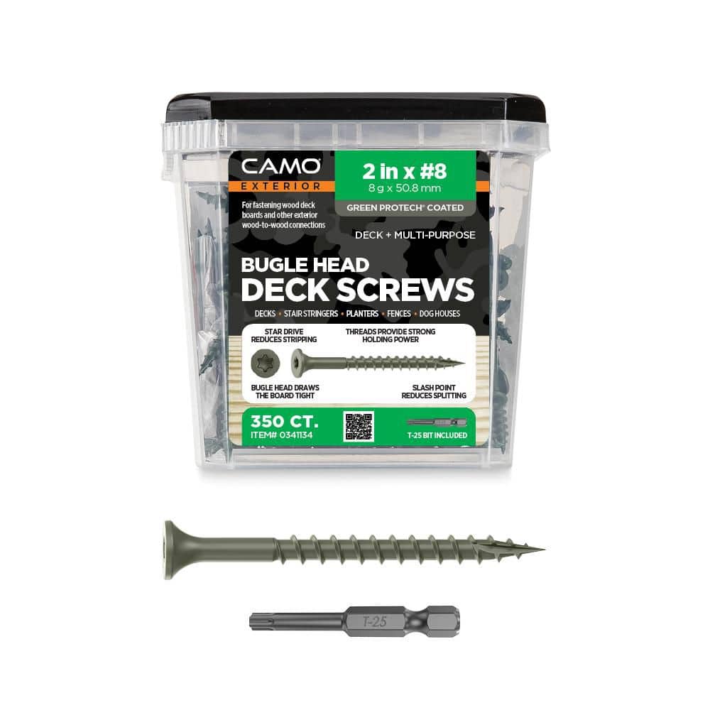 CAMO 2 in. #8 Green Star Drive Exterior Bugle Head Wood Deck