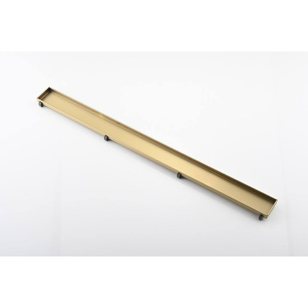 28-Inch Brushed Gold Stainless Steel Linear Shower Drain