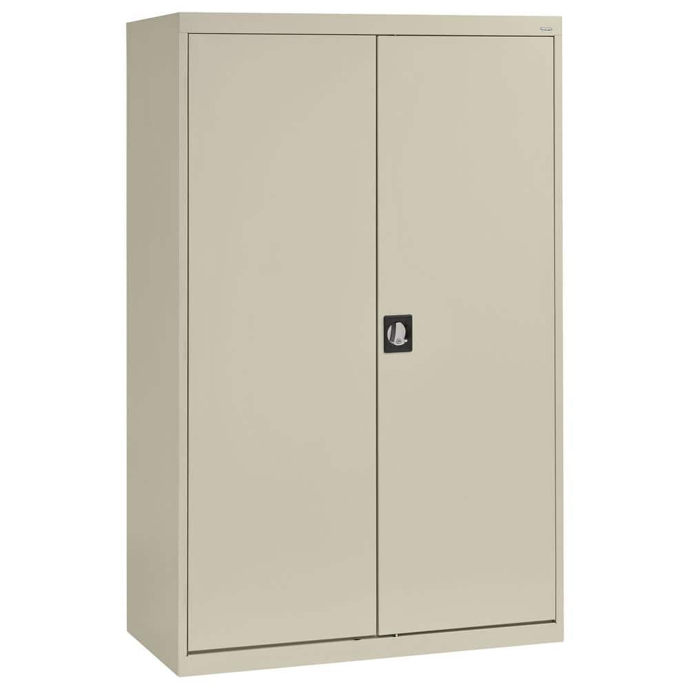 Elite 46 in. W x 72 in. H x 24 in. D Steel Combination Adjustable Shelves Freestanding Cabinet in Putty -  Sandusky, EACR462472-07