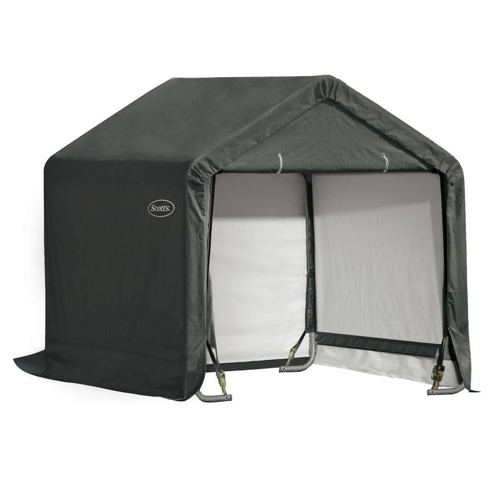 Scotts 6 ft. x 6 ft. Green Galvanized Steel Storage Shed