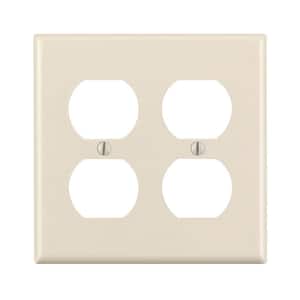 2-Gang Duplex Wall Plate, Light Almond
