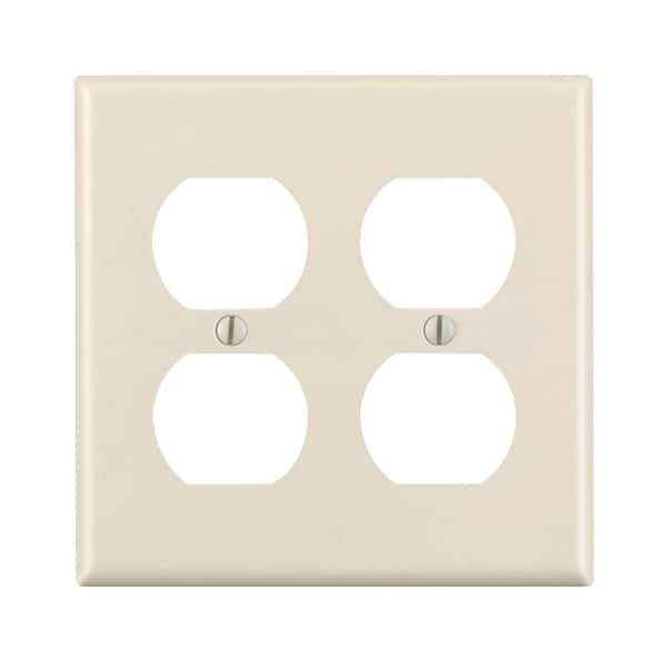 2-Gang Light Almond Duplex Outlet/Receptacle Plastic Standard Wall Plate (1-Pack) 78016-T