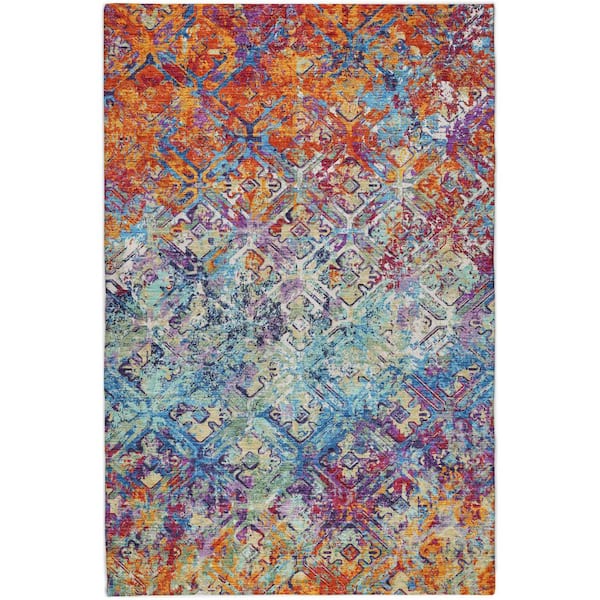 Dream Shag Premium Machine Washable Abstract ADS768 Copper 10 ft. x 14 ft. Area Rug