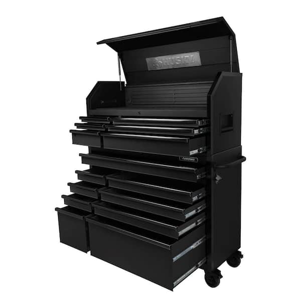 Husky 52 in. W 20 in. D 15-Drawer Tool Chest and Cabinet, Textured