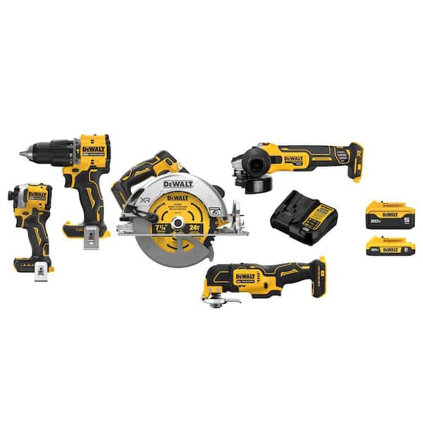20V MAX Lithium-Ion Cordless 6-Tool Combo Kit with 5.0 Ah and 2.0 Ah Batteries and Charger