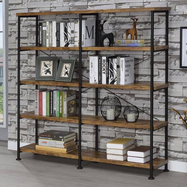 Coaster Analiese 63 in. Antique Nutmeg and Black 4-Shelf