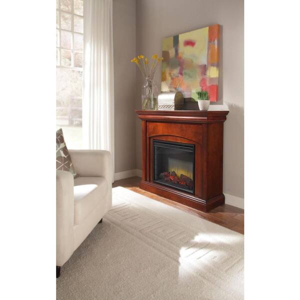 Pleasant Hearth Lowell 42 in. Electric Fireplace in Cherry