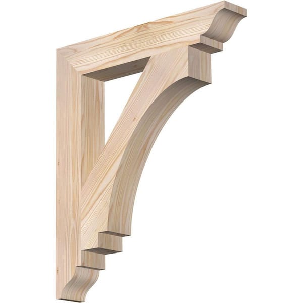 Ekena Millwork 3.5 in. x 26 in. x 22 in. Douglas Fir Imperial Traditional Smooth Bracket