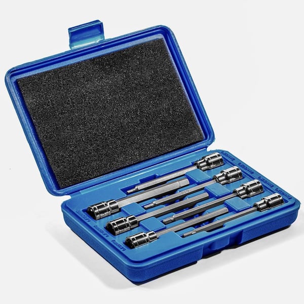 Long Pro-Grade Allen Hex Bit Socket Set (7-Piece)