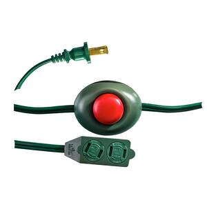 9 ft. 18/2 3-Outlet Foot Switch Extension Cord, Green