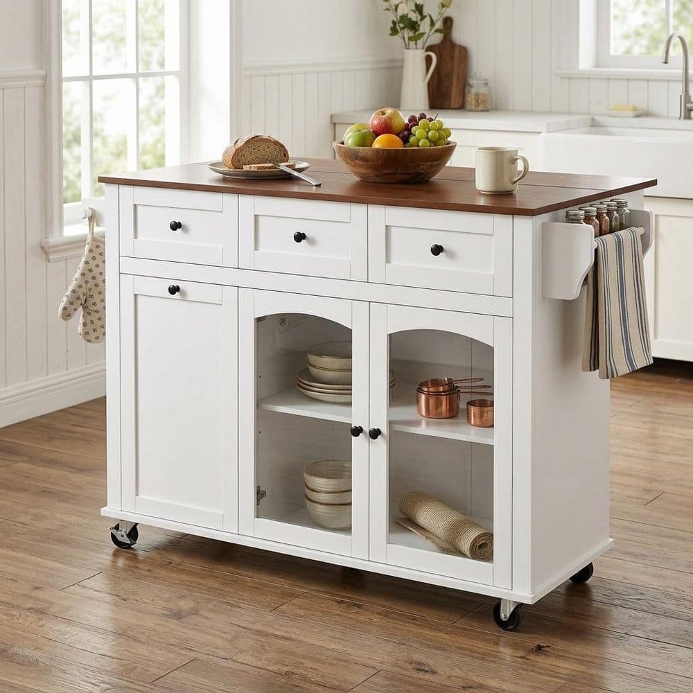CHRISTOPHER KNIGHT HOME Morgan White and Walnut Wood Mobile