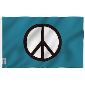 Fly Breeze 3 ft. x 5 ft. Polyester Peace Symbol Flag 2-Sided Flags Banner with Brass Grommets and Canvas Header