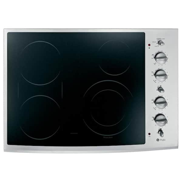 GE Profile CleanDesign 30 in. Smooth Surface Radiant Electric Cooktop in Stainless Steel with 4 Elements