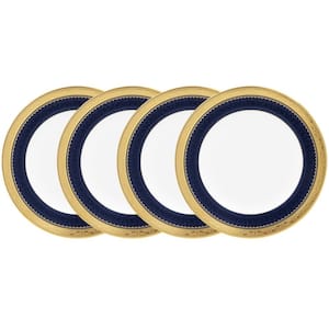 Odessa Cobalt Gold 6.5 in. (Gold) Bone China Bread and Butter Plates, (Set of 4)