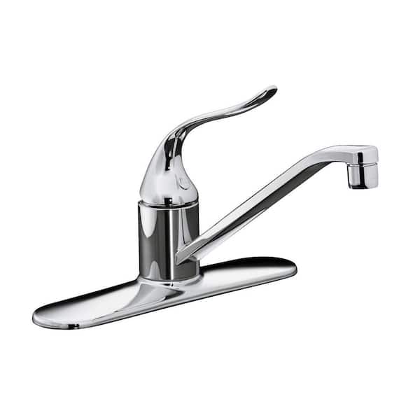 KOHLER Coralais Low-Arc Single-Handle Standard Kitchen Faucet in Polished Chrome