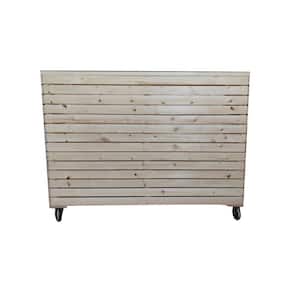 48 in. x 32 in. x 12 in. Solid Wood Mobile Planter Barrier in Unfinished Wood Color