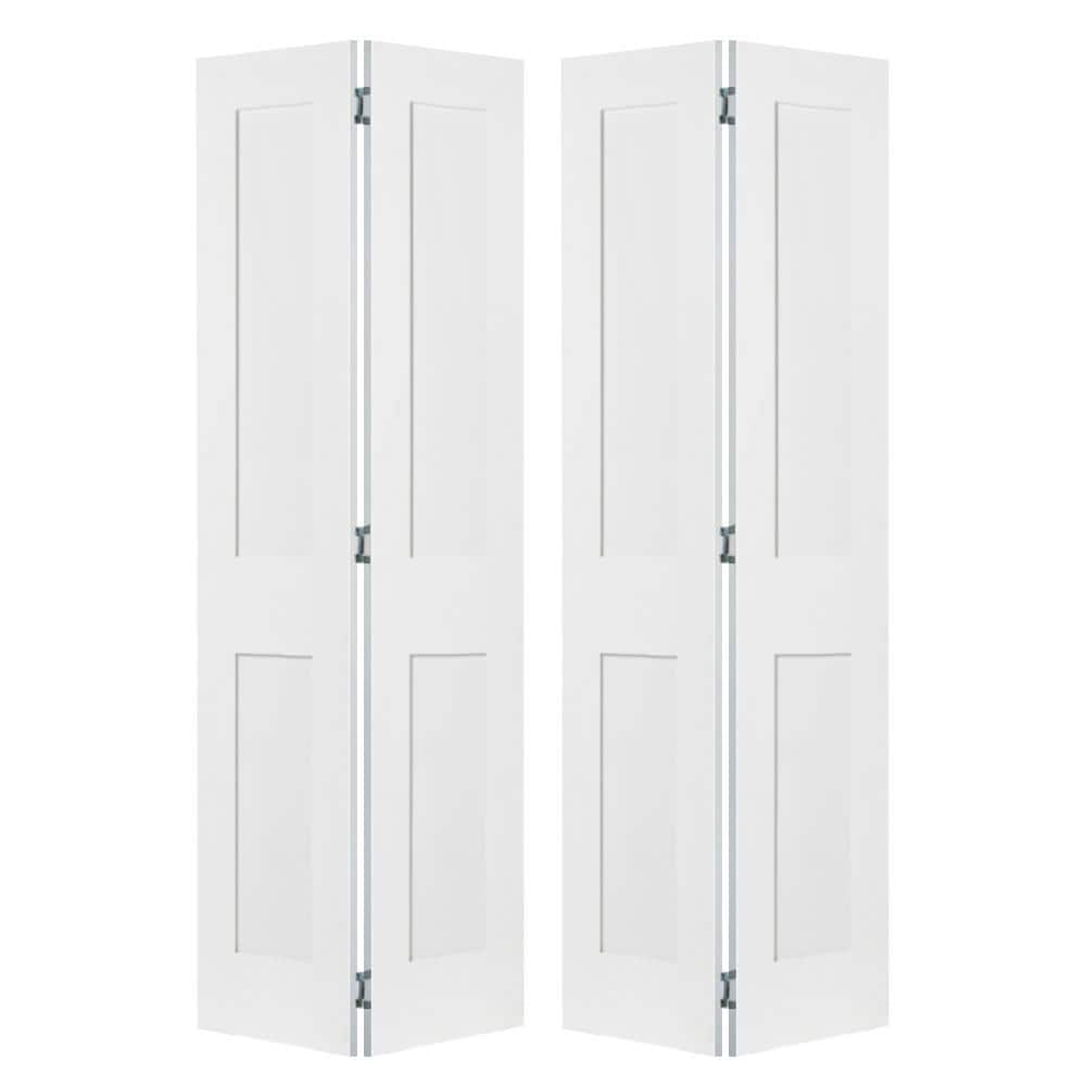 Krosswood Doors 48 in. x 80 in. Shaker 2-Panel Solid Core Primed MDF ...