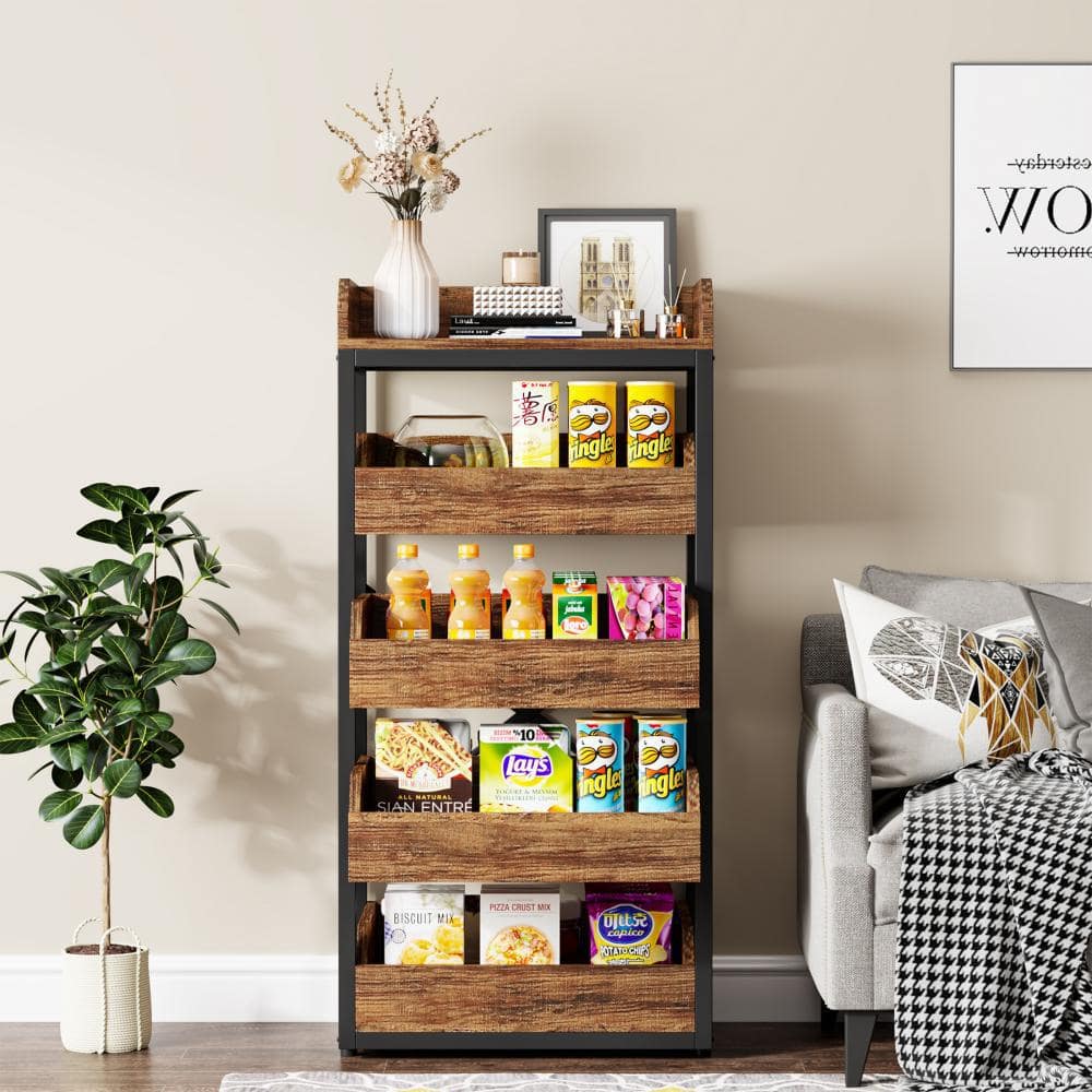 ハックル【美品】IDEE SHELF CABINET MEDIUM TRIBESIGNS WAY TO ORIGIN Bachel Rustic Brown Wood 24 in. Pantry