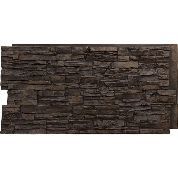 Canyon Ridge 45 3/4 in. x 1 1/4 in. Alder Creek Stacked Stone, StoneWall Faux Stone Siding Panel