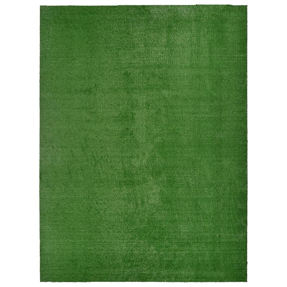 Garland Rug Artificial Grass Green 12 ft. x 21 ft. Solid Indoor