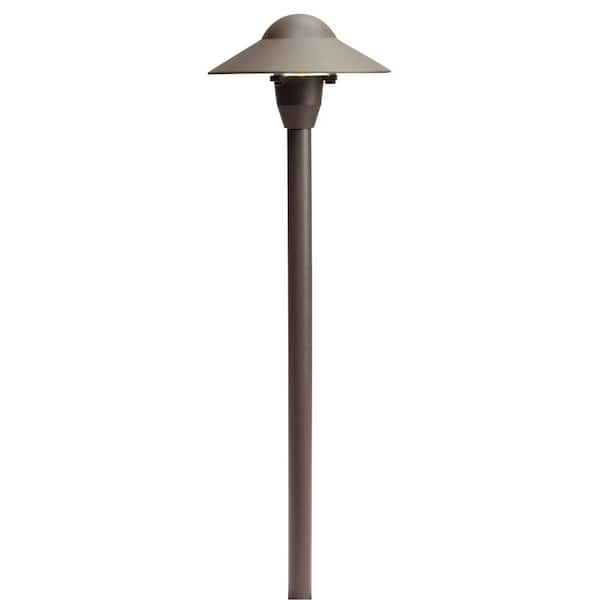 KICHLER Low Voltage 6 in. Textured Architectural Bronze Hardwired Weather Resistant Dome Path Light with No Bulbs Included
