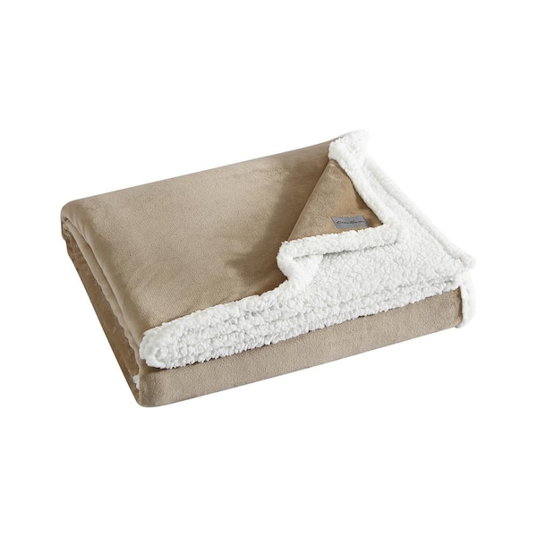 Eddie Bauer Solid Ultra Soft Plush Beige Microfiber Twin Blanket