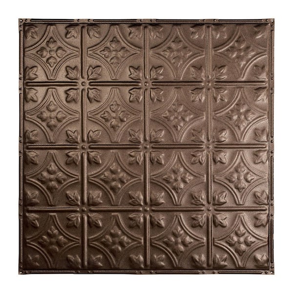 Great Lakes Tin Hamilton 2 ft. x 2 ft. Nail Up Metal Ceiling Tile in Penny Vein (Case of 5)