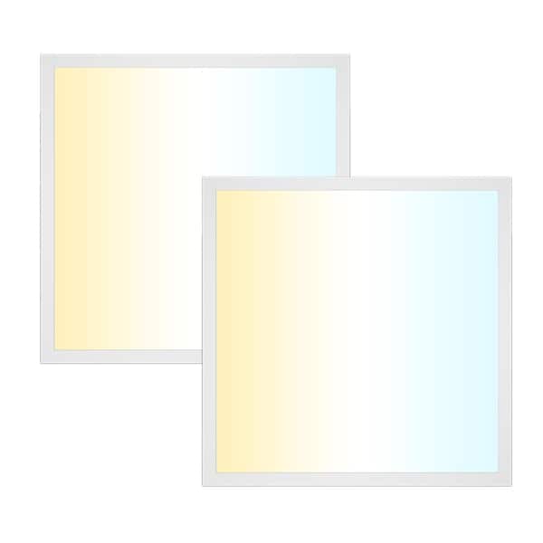 2 ft. x 2 ft. 150-Watt Equivalent Adjustable Lumens and CCT Integrated LED Panel Lights with Microwave Sensor 2-Pack