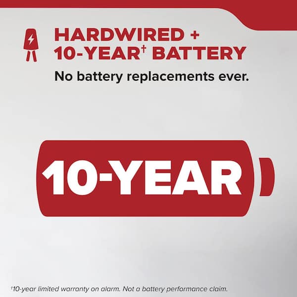 Hardwired Smoke Detector with 10-Year Battery Backup, Voice Alerts, Interconnectable and LED Warning Lights, 20SA10-V