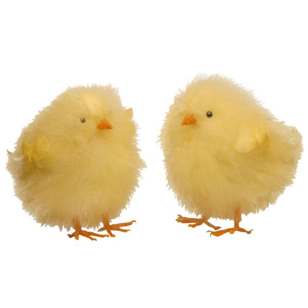 National Tree Company 6.4 in. Yellow Chicken (Set of 2)