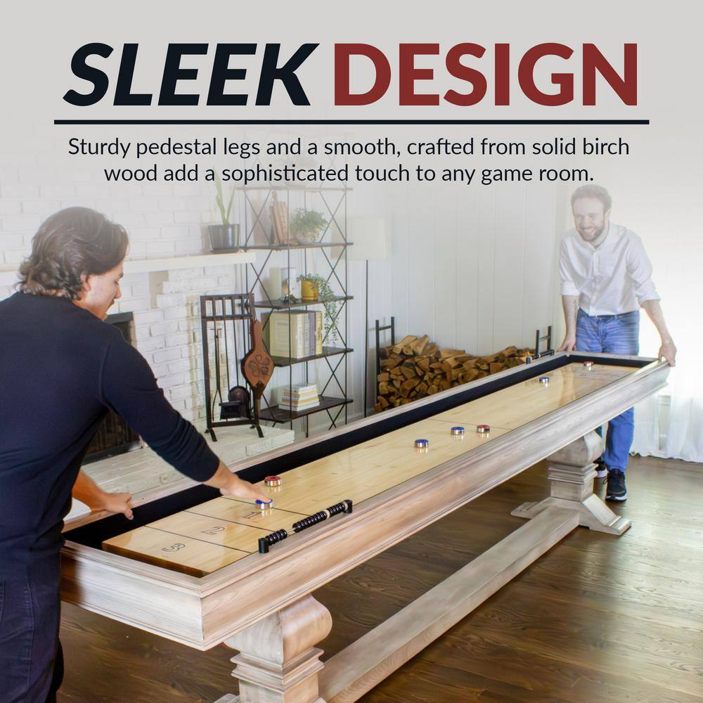Montecito 12' Driftwood Hardwood Shuffleboard Table