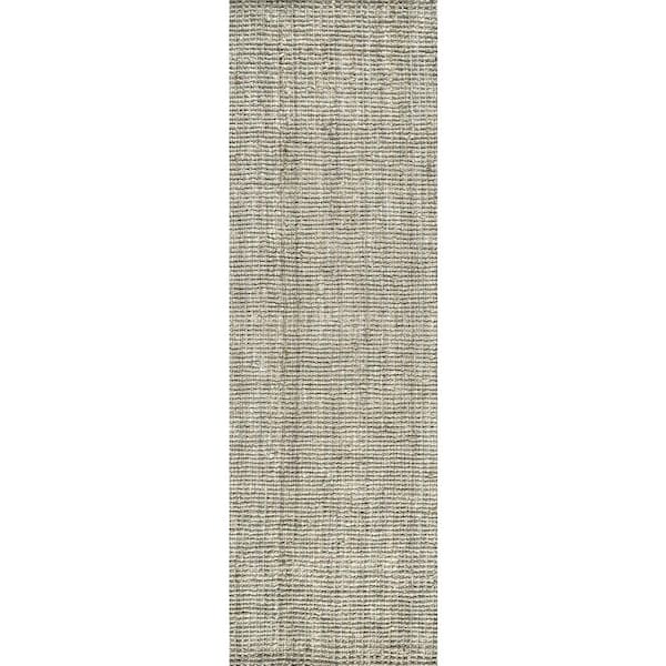 Gray 2 ft. x 10 ft. Pata Hand Woven Chunky Jute Runner Rug