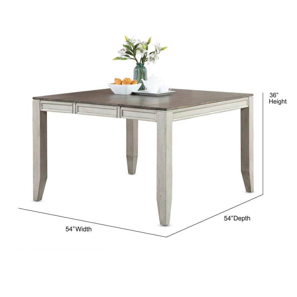 Smoky Alabaster and Honey Finish Counter Height Dining Set with 6 Chairs