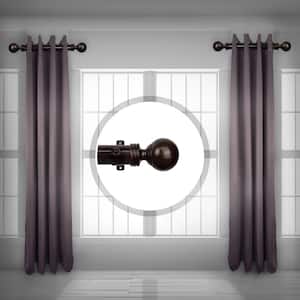 Sphere 1.5 inch Side Single Curtain Rod Adjustable 12-20 inch long (Set of 2) - Cocoa