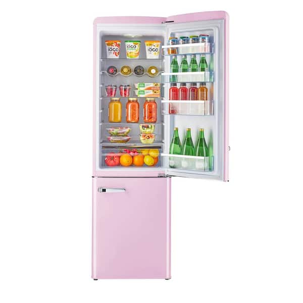 Classic Retro 21.6 in. 8.7 cu. ft. Retro Bottom Freezer Refrigerator in Bubblegum Pink, ENERGY STAR