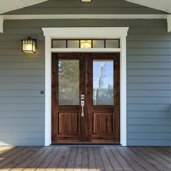 Krosswood Doors 44 in. x 96 in. Mediterranean Alder Sq Clear Low-E  Unfinished Wood Right-Hand Prehung Front Door with Left Half Sidelite  PHED.KA.300V.26.80.134.RH-M1-1.1LSL - The Home Depot