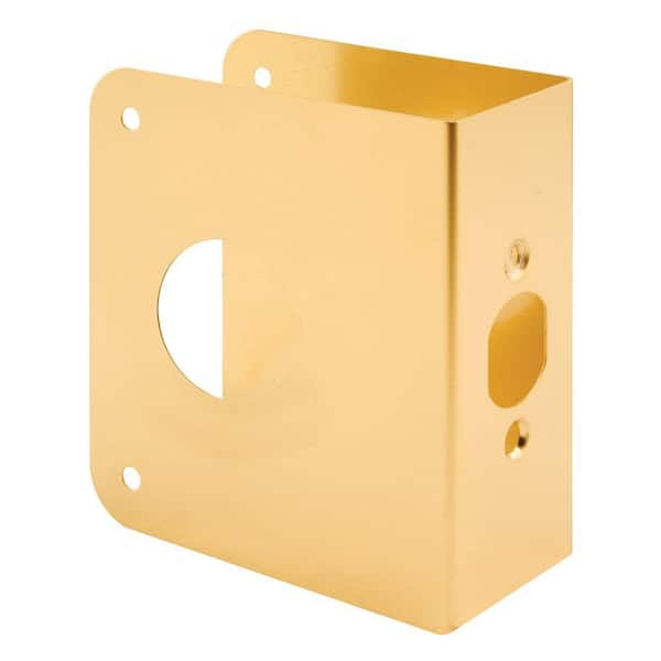 Prime-Line 1-3/4 in. x 10-7/8 in. Thick Solid Brass Lock and Door Reinforcer, 1-1/2 in. & 2-1/8 in. Double Bore, 2-3/4 in. Backset