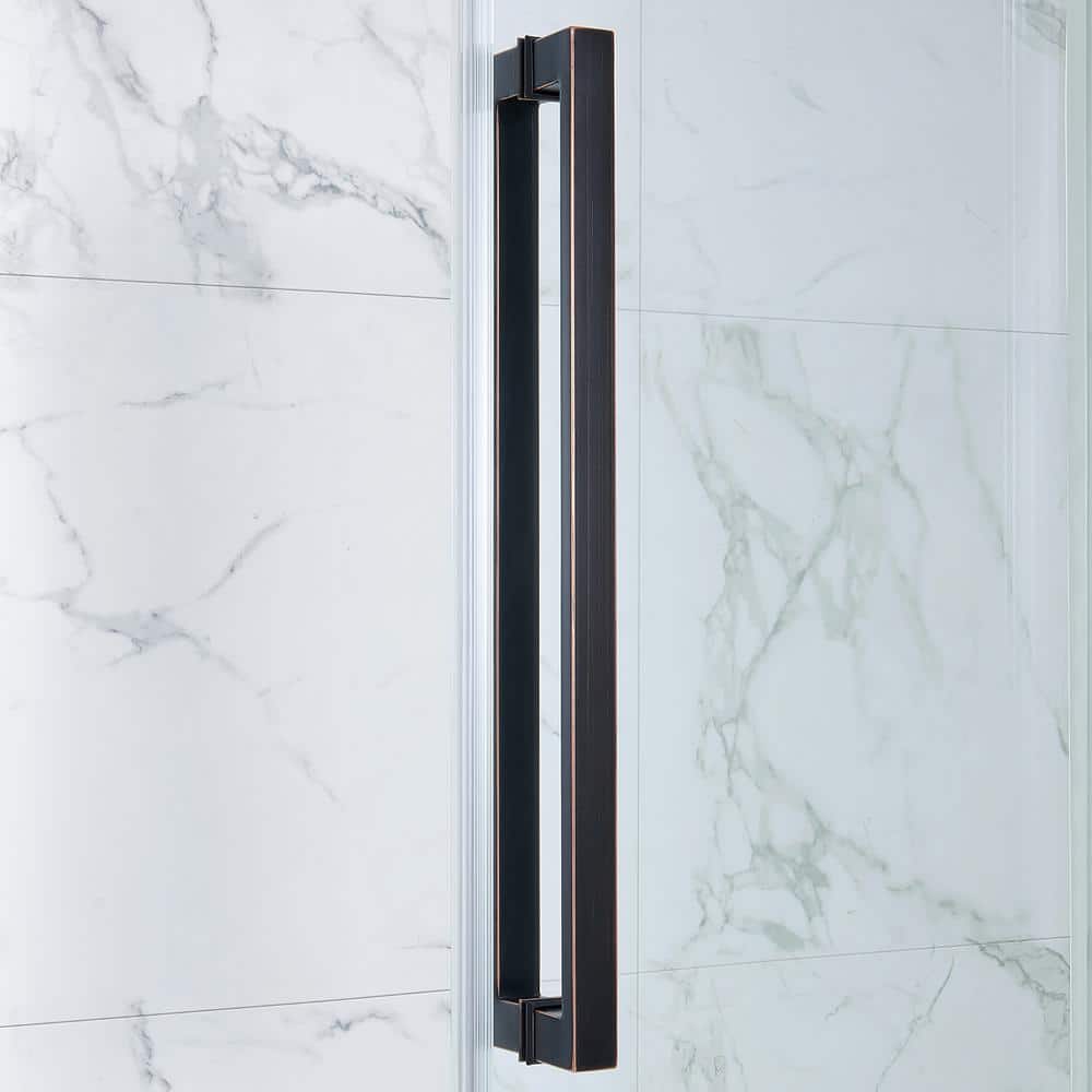 Bel 48" x 78.75" Oil-Rubbed Bronze Frameless Sliding Shower Door