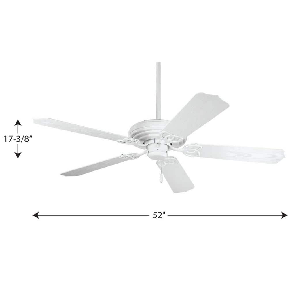 AirPro 52" White Outdoor Ceiling Fan with Lighting and Remote