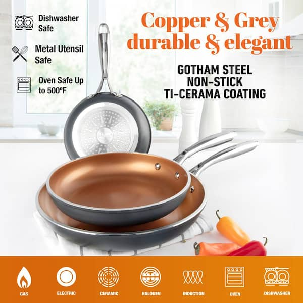 Kitchen Details 12 in. Non-Stick Copper Frying Pan