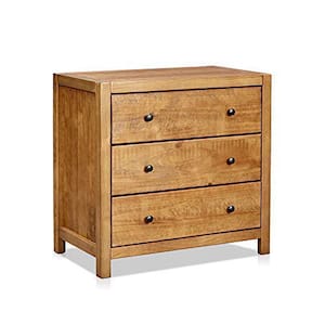 31.5 in. Brown 3-Drawer Wooden Dresser Without Mirror