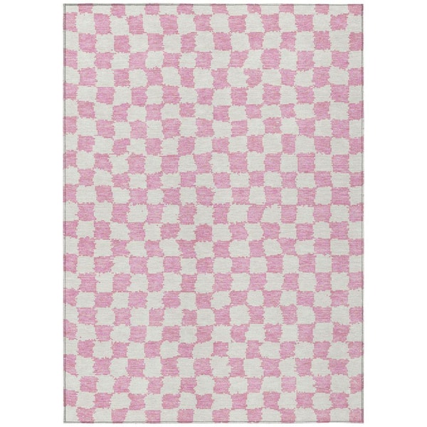Chantille Machine Washable Indoor/Outdoor Abstract ACN1958 Pink 5 ft. x 7 ft. 6 in. Area Rug