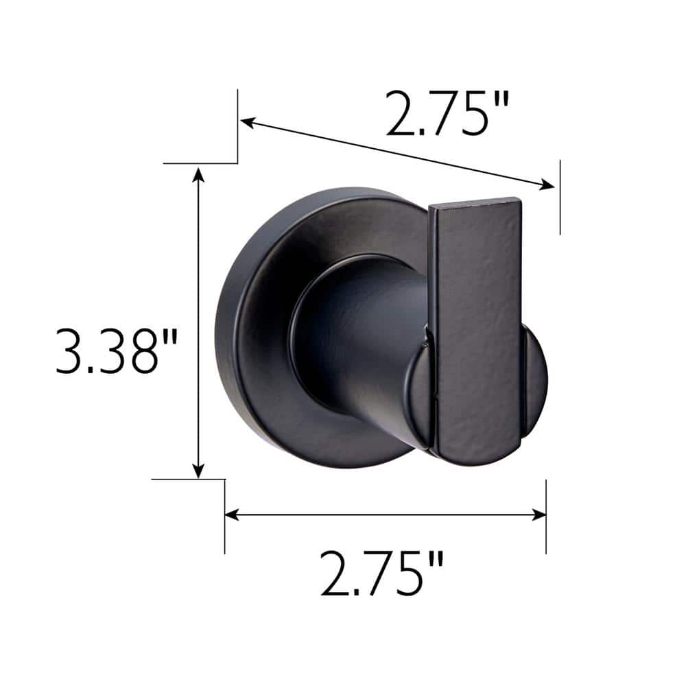 Eastport Matte Black Aluminum Robe Hook