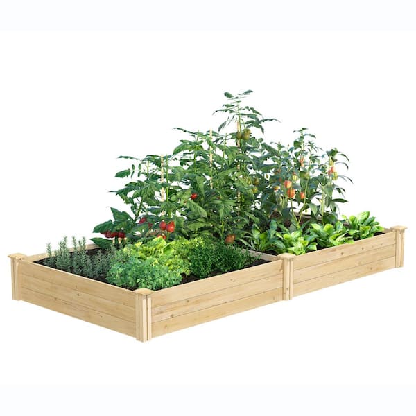 x 10.5 in Raised Garden Bed 4 ft Expandable Rectangle Wood Cedar Frame x 8 ft 