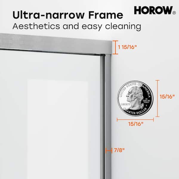 56 in.-60 in. W x 76 in. H Double Sliding Semi-Frameless Shower Door in Brushed Nickel with 5/16 in. (8 mm) Clear Glass