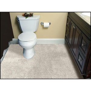 Washable Room Size Bathroom Carpet Ivory 5 ft. x 6 ft. Area Rug