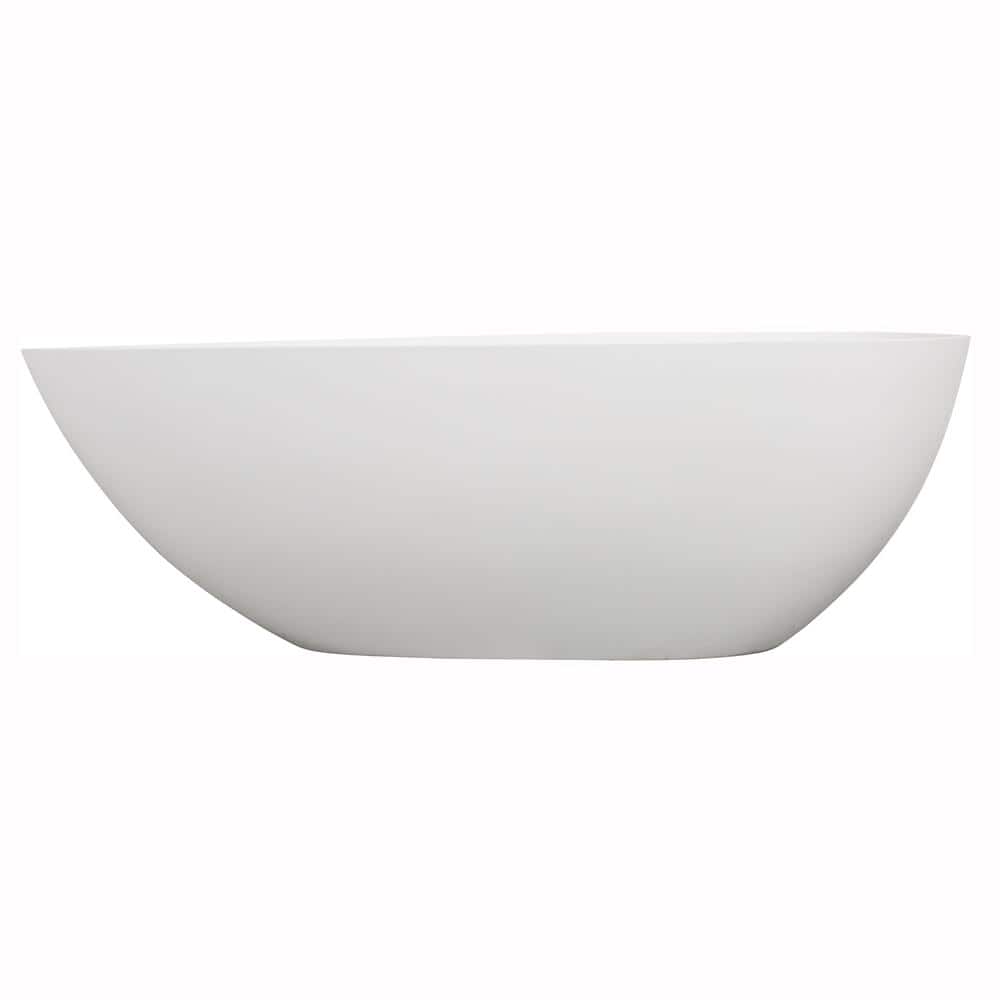 59 in. x 31 in. Stone Resin Freestanding Flatbottom Soaking Bathtub in White price history on PriceWatchPro