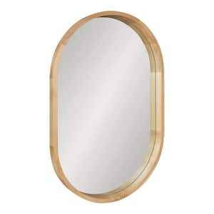 Hutton 36 in. x 24 in. Scandinavian Oval Natural Framed Decorative Wall Mirror