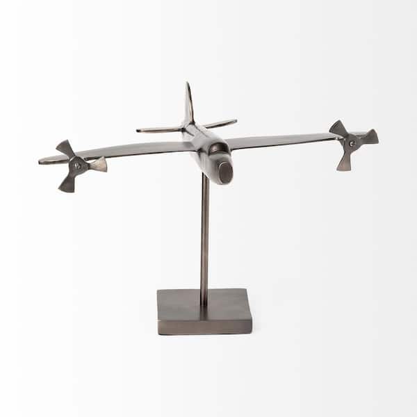 Mercana Maverick I 12 in. L x 16 in. W Gray Metal Bomber Plane