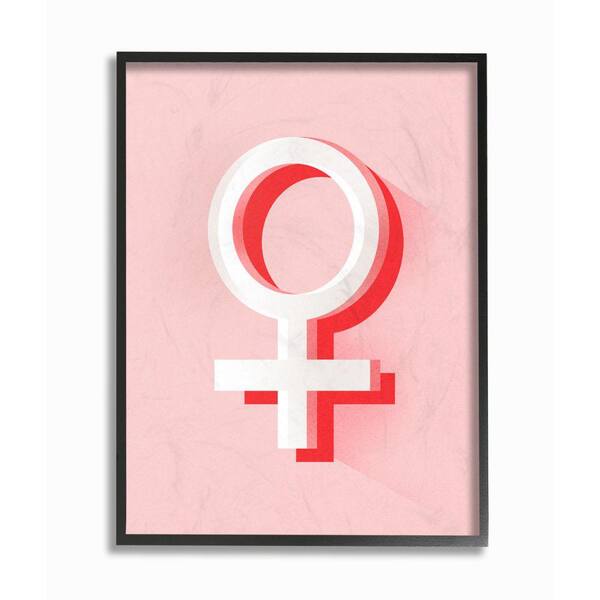 Stupell Industries 16 in. x 20 in. "Female Symbol Fashion Modern Pink" by Daphne Polselli Framed Wall Art